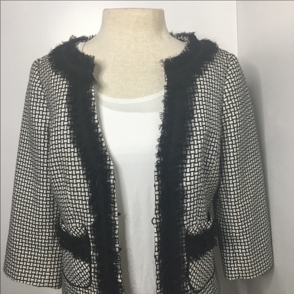 White House Black Market Houndstooth Lace trimmed - Picture 6 of 8